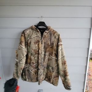 Realtree Camouflage Hooded Jacket in Brown and Tan